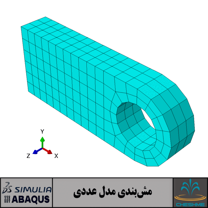 In this model you will use three-dimensional, continuum elements to model the connecting lug